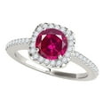 thumbnail image 1 of Mauli Jewels Engagement Rings for Women 1.10 Carat Halo Created Ruby And Diamond Engagement Wedding Ring 4 prong 14k Solid White Gold, 1 of 6