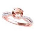 thumbnail image 1 of Mauli Jewels Engagement Rings for Women 1.10 Carat Halo Morganite And Diamond Engagement Ring Crafted 4-prong 14k Solid Rose Gold, 1 of 6