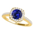 thumbnail image 1 of Mauli Jewels Engagement Rings for Women 1.10 Carat Halo Tanzanite And Diamond Engagement Wedding Ring 4 prong 14k Yellow Gold, 1 of 6
