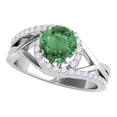 thumbnail image 1 of Mauli Jewels Engagement Rings for Women 1.15 Carat Created Emerald and Diamond Engagement Ring Crafted 4 Prong 14k Solid White Gold, 1 of 6