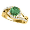 thumbnail image 1 of Mauli Jewels Engagement Rings for Women 1.15 Carat Created Emerald And Diamond Engagement Ring Crafted 4 prong 14k Solid Yellow Gold, 1 of 6