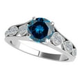 thumbnail image 1 of Mauli Jewels Engagement Rings for Women 1.15 Carat Elegant Design Blue Diamond Ring Crafted Prong-Setting 14k Solid White Gold, 1 of 6