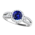 thumbnail image 1 of Mauli Jewels Engagement Rings for Women 1.15 Carat Halo Tanzanite And Diamond Engagement Ring 4 Prong-Setting 14k White Gold, 1 of 6