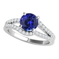 thumbnail image 1 of Mauli Jewels Engagement Rings for Women 1.15 Carat Tanzanite and Diamond Twin Shank Engagement Ring Crafted 4 Prong-Setting 14k Solid White Gold, 1 of 6