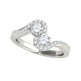thumbnail image 1 of Mauli Jewels Engagement Rings for Women 1.15 Carat Two Stone Diamond Ring 4 Prong-Setting14K White Gold, 1 of 7