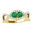 thumbnail image 1 of Mauli Jewels Engagement Rings for Women 1.15 Carat Two Stone Emerald And Diamond Engagement Ring 4 prong14K Yellow Gold, 1 of 7
