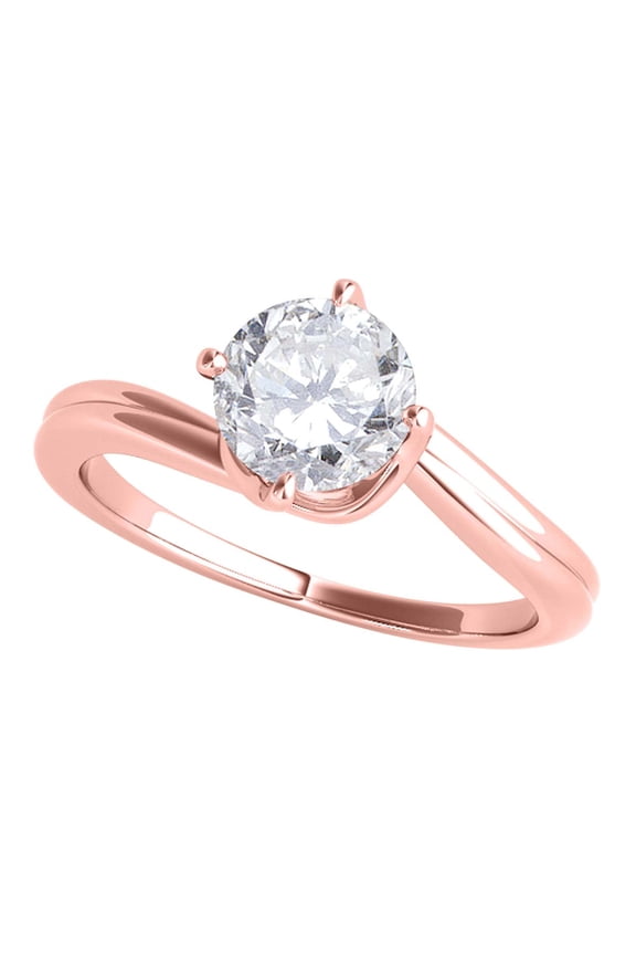 Engagement Rings for Women 1/2 Carat Diamond Engagement Ring 4 prong 10K Solid Rose Gold