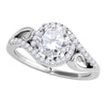 thumbnail image 1 of Mauli Jewels Engagement Rings for Women 1/2 Carat Halo Diamond Engagement Ring 4 Prong 14k Solid White Gold, 1 of 7