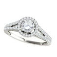 thumbnail image 1 of Mauli Jewels Engagement Rings for Women 1/2 Carat Halo Diamond Engagement Ring 4 Prong14K Solid White Gold, 1 of 6