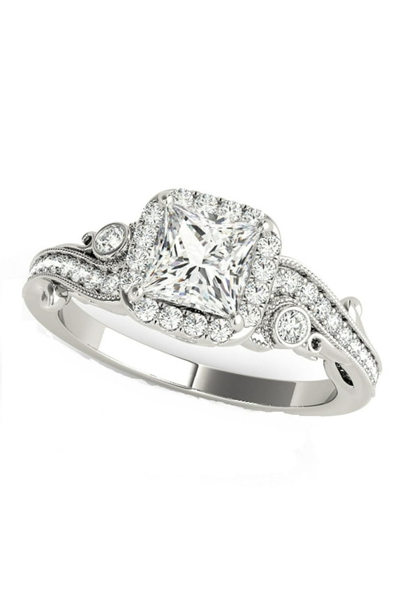 Engagement Rings for Women 1/2 Carat Princess Cut Diamond Engagement ring 4 prong 14K Solid Rose, White & Yellow Gold