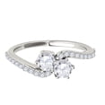 thumbnail image 1 of Mauli Jewels Engagement Rings for Women 1/2 Carat Two Stone Diamond Ring 4 Prong-Setting14K White Gold, 1 of 6