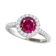 thumbnail image 1 of Mauli Jewels Engagement Rings for Women 1.20 Carat Halo Created Ruby And Diamond Engagement Ring 4 prong 14k White Gold, 1 of 6