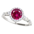 thumbnail image 1 of Mauli Jewels Engagement Rings for Women 1.20 Carat Halo Created Ruby And Diamond Engagement Wedding Ring 4 prong 14k Solid White Gold, 1 of 6