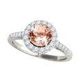 thumbnail image 1 of Mauli Jewels Engagement Rings for Women 1.20 Carat Halo Morganite And Diamond Engagement Ring 4 Prong-Setting 14k White Gold, 1 of 6
