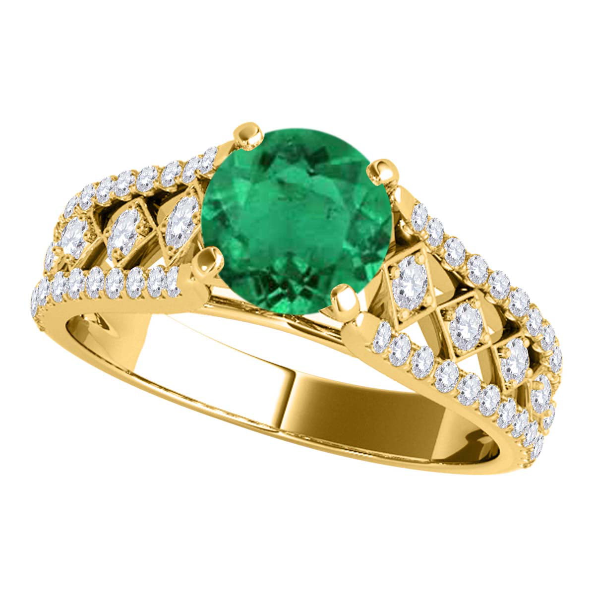 Vintage Emerald and Diamond Wedding Band – Bella's Fine Jewelers