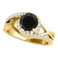 thumbnail image 1 of Mauli Jewels Engagement Rings for Women 1.25 Carat Black And White Diamond Halo Engagement Ring 4-prong 14K Yellow Gold, 1 of 6