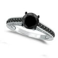 thumbnail image 1 of Mauli Jewels Women's 1.25 Carat Black Diamond Black Rhodium Plated Engagement Ring in 10K White Gold, 4-Prong Setting, 1 of 5