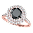 thumbnail image 1 of Mauli Jewels Engagement Rings for Women 1.25 Carat Halo Antique Design Black Diamond Engagement Ring 4 Prong-Setting 14K Rose Gold, 1 of 6