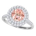 thumbnail image 1 of Mauli Jewels Engagement Rings for Women 1.25 Carat Halo Antique Design Morganite And Diamond Engagement Ring 4 Prong-Setting 14K White Gold, 1 of 6