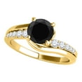 thumbnail image 1 of Mauli Jewels Engagement Rings for Women 1.25 Carat Halo Black Diamond Engagement Ring 4 Prong-Setting 14K Yellow Gold, 1 of 7