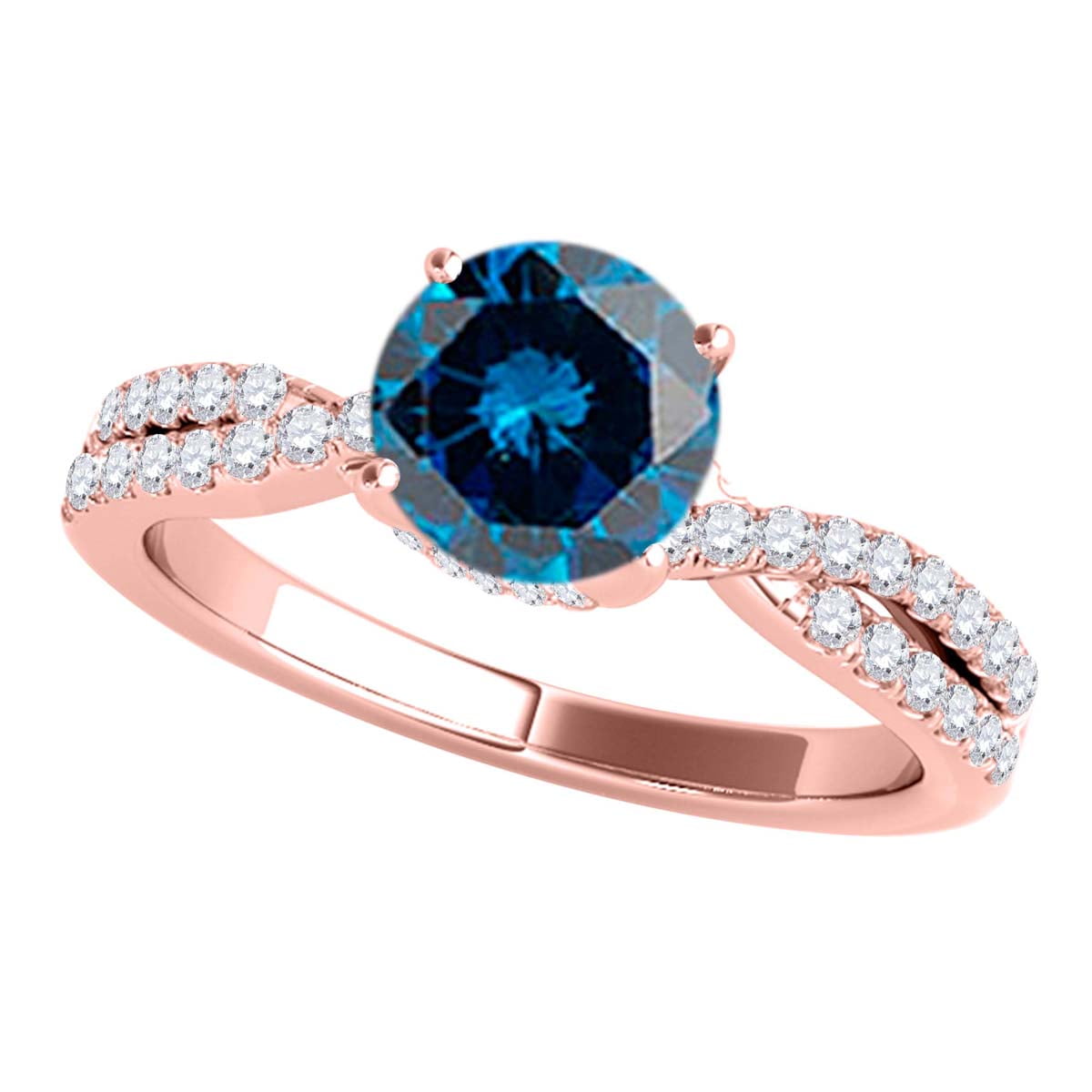 Mauli Jewels Engagement Rings For Women 125 Carat Halo Blue Diamond Engagement Ring Crafted 4 5382