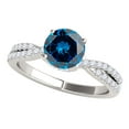 thumbnail image 1 of Mauli Jewels Engagement Rings for Women 1.25 Carat Halo Blue Diamond Engagement Ring Crafted 4-prong 14k Solid White Gold, 1 of 6