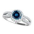 thumbnail image 1 of Mauli Jewels Engagement Rings for Women 1.25 Carat Halo Blue Diamond Engagement Wedding Ring 4 Prong-Setting 14k White Gold, 1 of 6