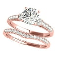 thumbnail image 1 of Mauli Jewels Engagement Rings for Women 1.25 Carat Halo Diamond Engagement Bridal Set Ring Crafted 4 Prong-Setting 14k Solid Rose Gold, 1 of 12