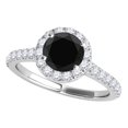 thumbnail image 1 of Mauli Jewels Engagement Rings for Women 1.25 Carat Halo Split Shank Black Diamond Engagement Wedding Ring 4-prong 14k Solid White Gold, 1 of 6