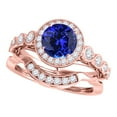 thumbnail image 1 of Mauli Jewels Engagement Rings for Women 1.25 Carat Halo Tanzanite And Diamond Bridal Set Prong-Setting 14k Rose Gold, 1 of 8