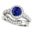 thumbnail image 1 of Mauli Jewels Engagement Rings for Women 1.25 Carat Halo Tanzanite And Diamond Bridal Set Prong-Setting 14k White Gold, 1 of 8