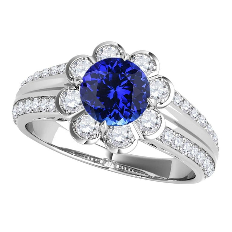 Mauli Jewels Engagement Rings for Women Carat Halo Tanzanite
