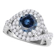 thumbnail image 1 of Mauli Jewels Engagement Rings for Women 1.25 Carat Splint Shank Interwined Design Blue Diamond Engagement Wedding Ring 4-prong 14k Solid White Gold, 1 of 6