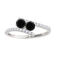 thumbnail image 1 of Mauli Jewels Engagement Rings for Women 1.25 Carat Two Stone Black Diamond Engagement Ring 4 Prong-Setting 14k White Gold, 1 of 6