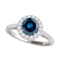 thumbnail image 1 of Mauli Jewels Engagement Rings for Women 1.30 Carat Halo Blue Diamond Engagement Ring Crafted 4 Prong-Setting 14k White Gold, 1 of 6