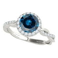 thumbnail image 1 of Mauli Jewels Engagement Rings for Women 1.30 Carat Interwine Shank Blue Diamond Engagement Wedding Ring 4-prong 14k Solid White Gold, 1 of 6