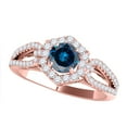 thumbnail image 1 of Mauli Jewels Engagement Rings for Women 1.35 Carat Halo Blue Diamond Engagement Ring Crafted 4 Prong-Setting 14k Solid Rose Gold, 1 of 5