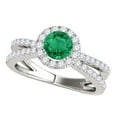 thumbnail image 1 of Mauli Jewels Engagement Rings for Women 1.35 Carat Halo Emerald And Diamond Engagement Ring 4 Prong-Setting 14k White Gold, 1 of 5