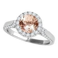 thumbnail image 1 of Mauli Jewels Engagement Rings for Women 1.35 Carat Halo Morganite and Diamond Engagement Ring Crafted 4 Prong-Setting 14k Solid White Gold, 1 of 7