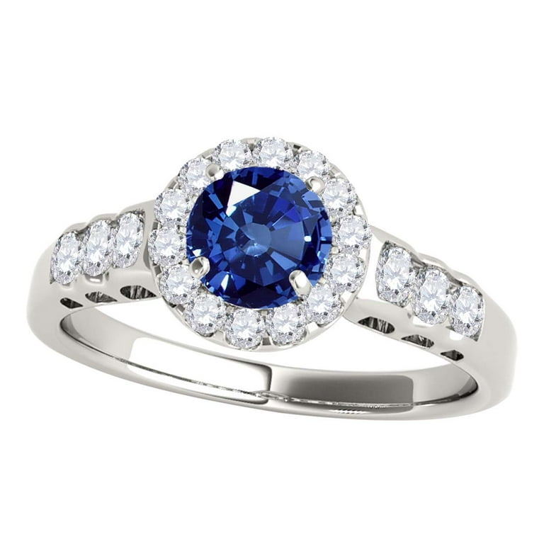 Mauli Jewels Engagement Rings for Women Carat Halo Sapphire