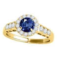 thumbnail image 1 of Mauli Jewels Engagement Rings for Women 1.35 Carat Halo Sapphire And Diamond Engagement Ring 4 Prong-Setting 14k Yellow Gold, 1 of 6