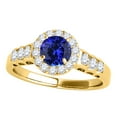 thumbnail image 1 of Mauli Jewels Engagement Rings for Women 1.40 Carat Halo Tanzanite And Diamond Engagement Ring 4 Prong-Setting 14k Yellow Gold, 1 of 5