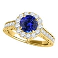 thumbnail image 1 of Mauli Jewels Engagement Rings for Women 1.40 Carat Halo Tanzanite And Diamond Engagement Wedding Ring 4 Prong-Setting 14k Yellow Gold, 1 of 7