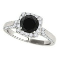 thumbnail image 1 of Mauli Jewels Engagement Rings for Women 1.42 Carat Halo Unique Design Black Diamond Engagement Wedding Ring 4-Prong 14k Solid White Gold, 1 of 7