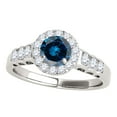 thumbnail image 1 of Mauli Jewels Engagement Rings for Women 1.45 Carat Halo Blue Diamond Engagement Ring Crafted 4 Prong-Setting 14k White Gold, 1 of 6