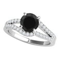 thumbnail image 1 of Mauli Jewels Engagement Rings for Women 1.50 Carat Black Diamond Halo Engagement Ring 4 Prong-Setting 14K White Gold, 1 of 6