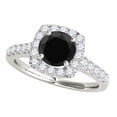 thumbnail image 1 of Mauli Jewels Engagement Rings for Women 1.50 Carat Halo Black Diamond Engagement Ring Crafted 4-prong 14k Solid White Gold, 1 of 6