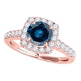 thumbnail image 1 of Mauli Jewels Engagement Rings for Women 1.50 Carat Halo Blue Diamond Engagement Ring Crafted 4-prong 14k Solid Rose Gold, 1 of 6