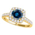 thumbnail image 1 of Mauli Jewels Engagement Rings for Women 1.50 Carat Halo Blue Diamond Engagement Ring Crafted 4-prong 14k Solid Yellow Gold, 1 of 6