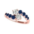 thumbnail image 1 of Mauli Jewels Engagement Rings for Women 1.50Carat Two Stone Sapphire and Diamond Engagement Ring 4 Prong 14k Rose Gold, 1 of 7